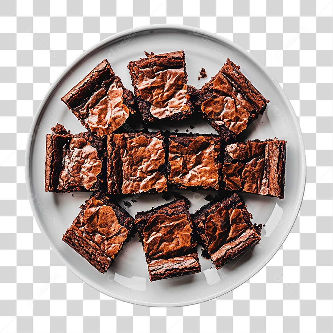 Prato de Brownies PNG Transparente
