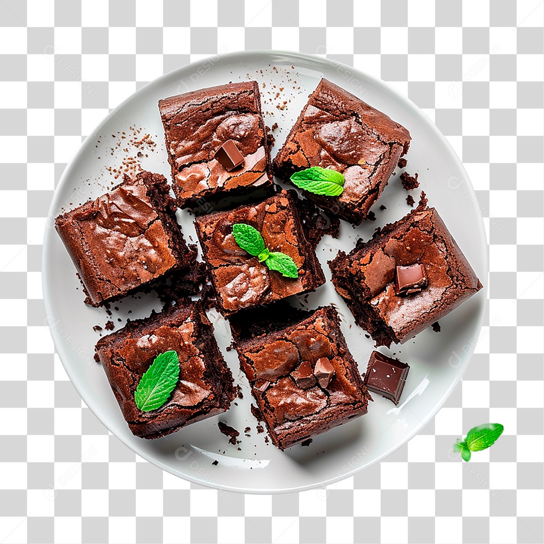 Prato de Brownies PNG Transparente