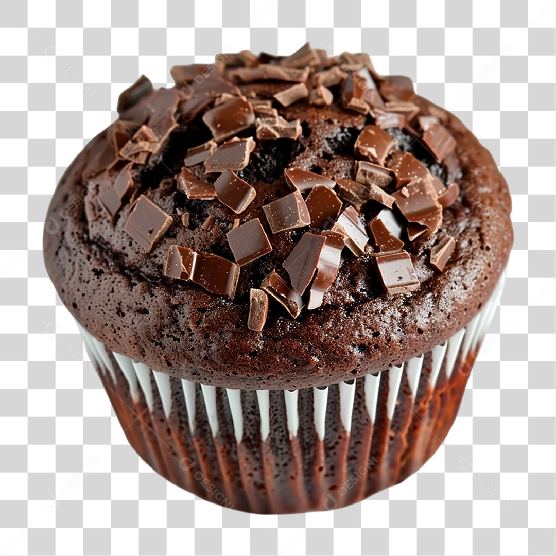 Muffin de Chocolate PNG Transparente