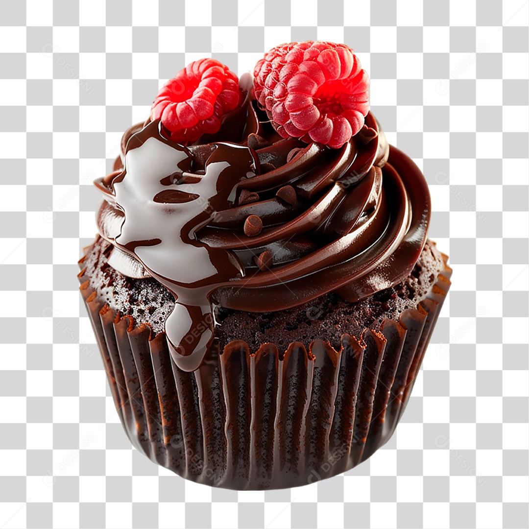 Muffin de Chocolate PNG Transparente