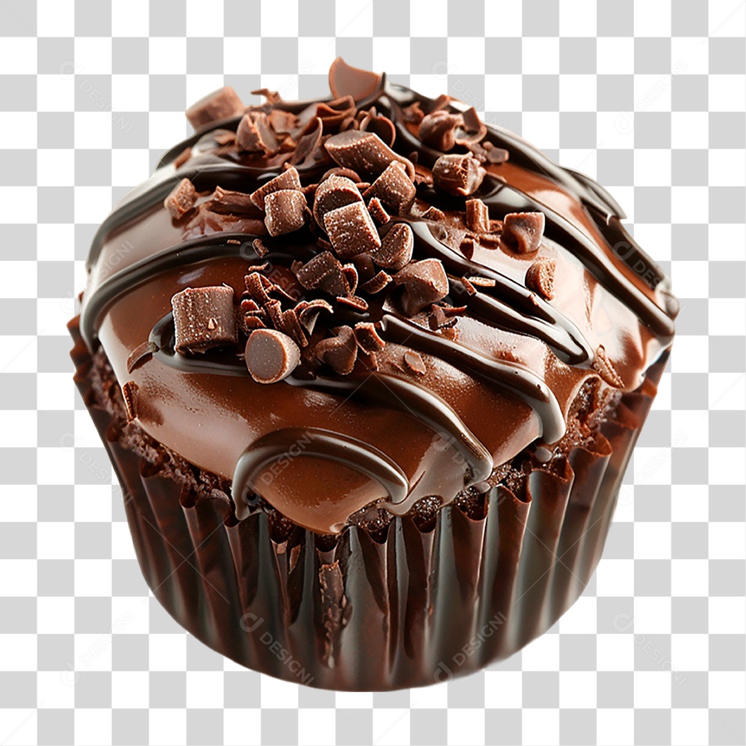 Muffin de Chocolate PNG Transparente