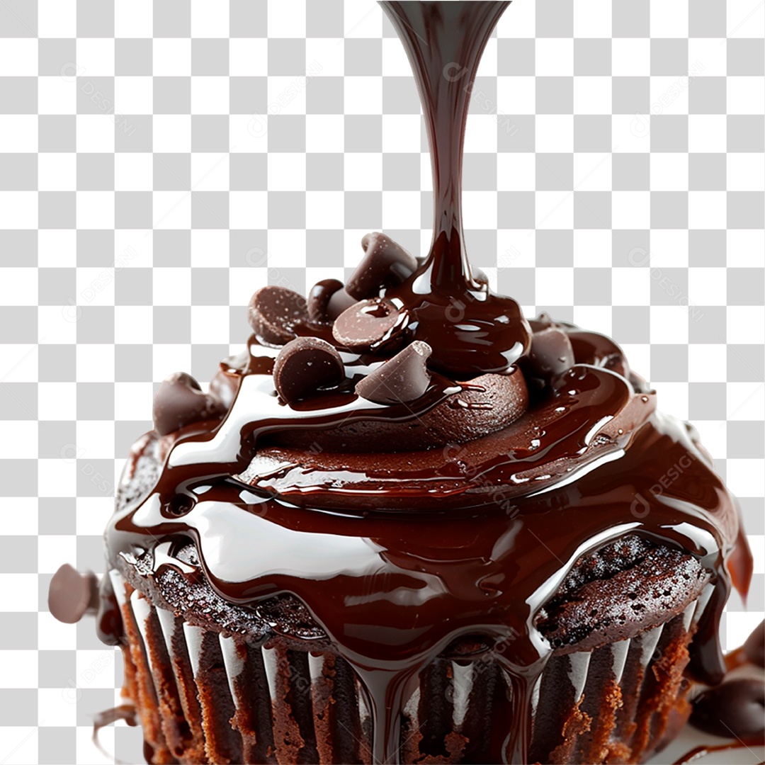 Muffin de Chocolate PNG Transparente