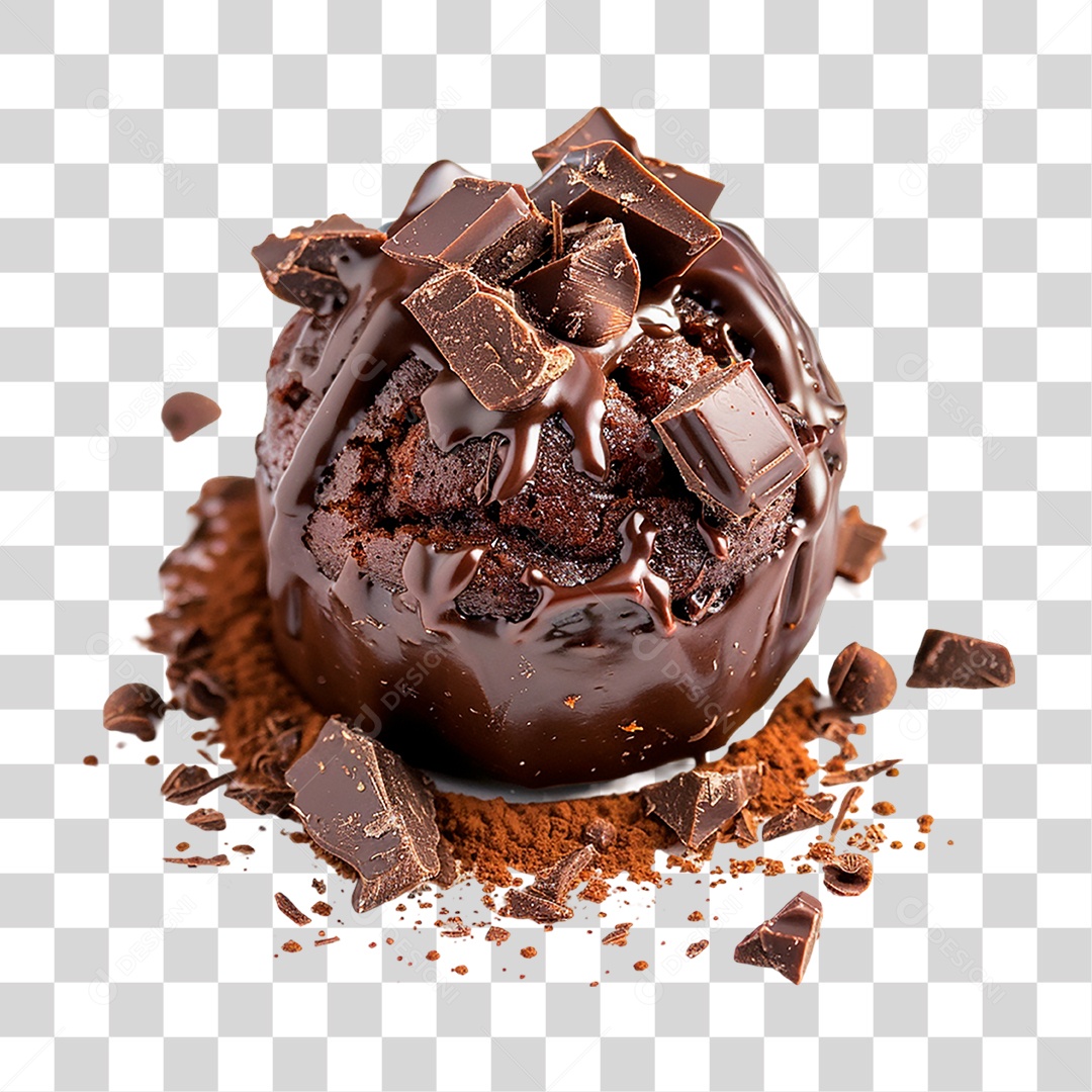Muffin de Chocolate PNG Transparente
