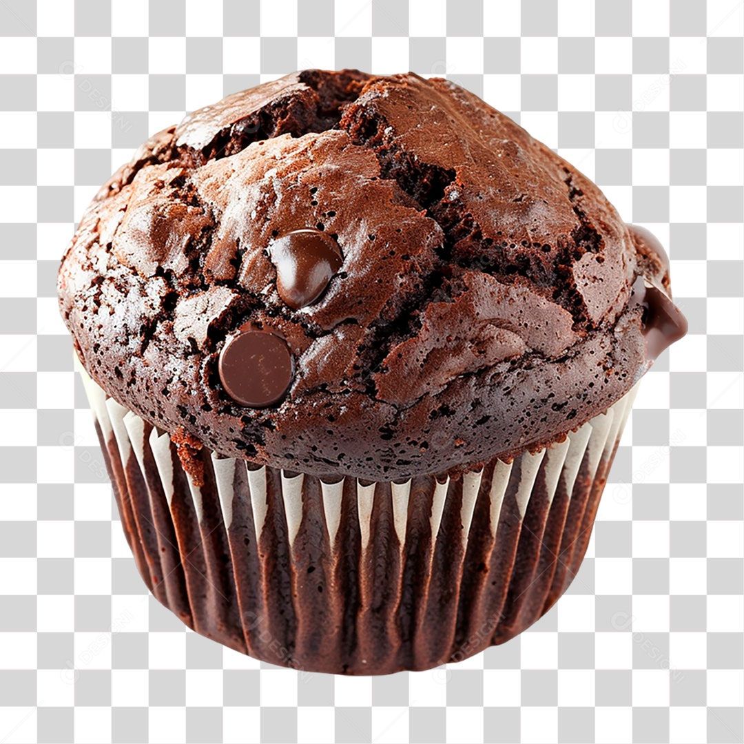 Muffin de Chocolate PNG Transparente