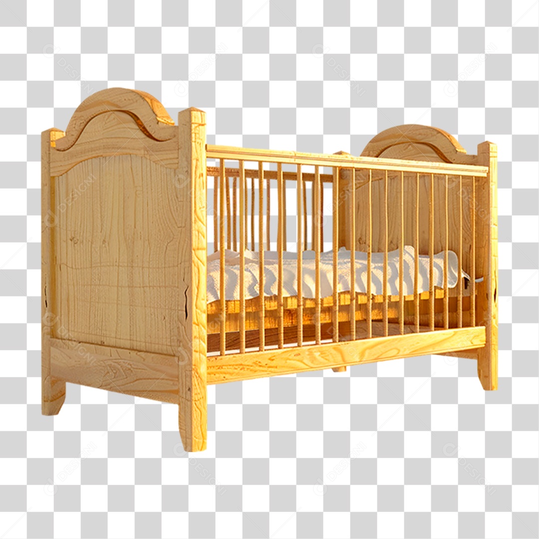 Berço de Madeira PNG Transparente