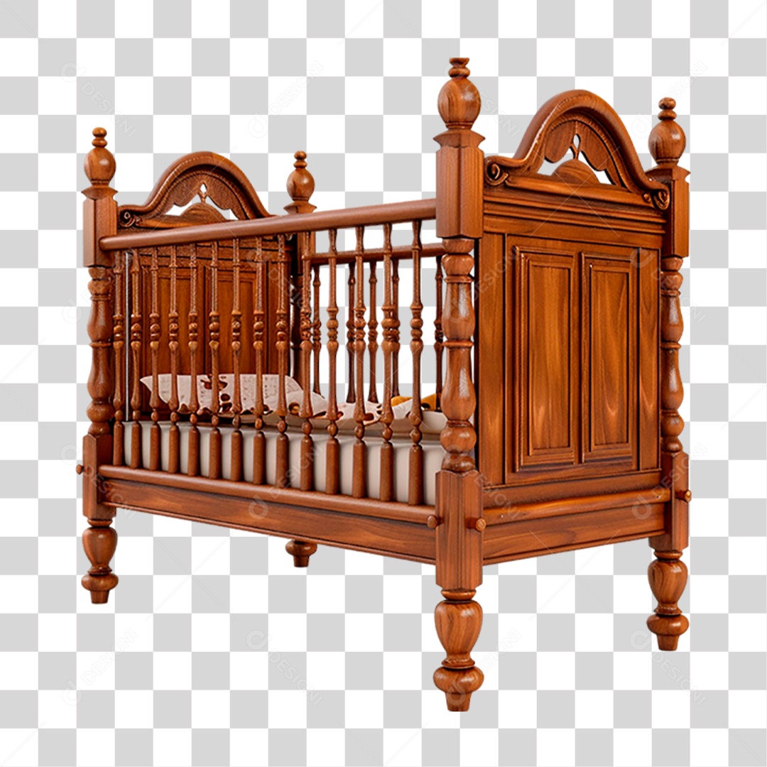 Berço de Madeira PNG Transparente