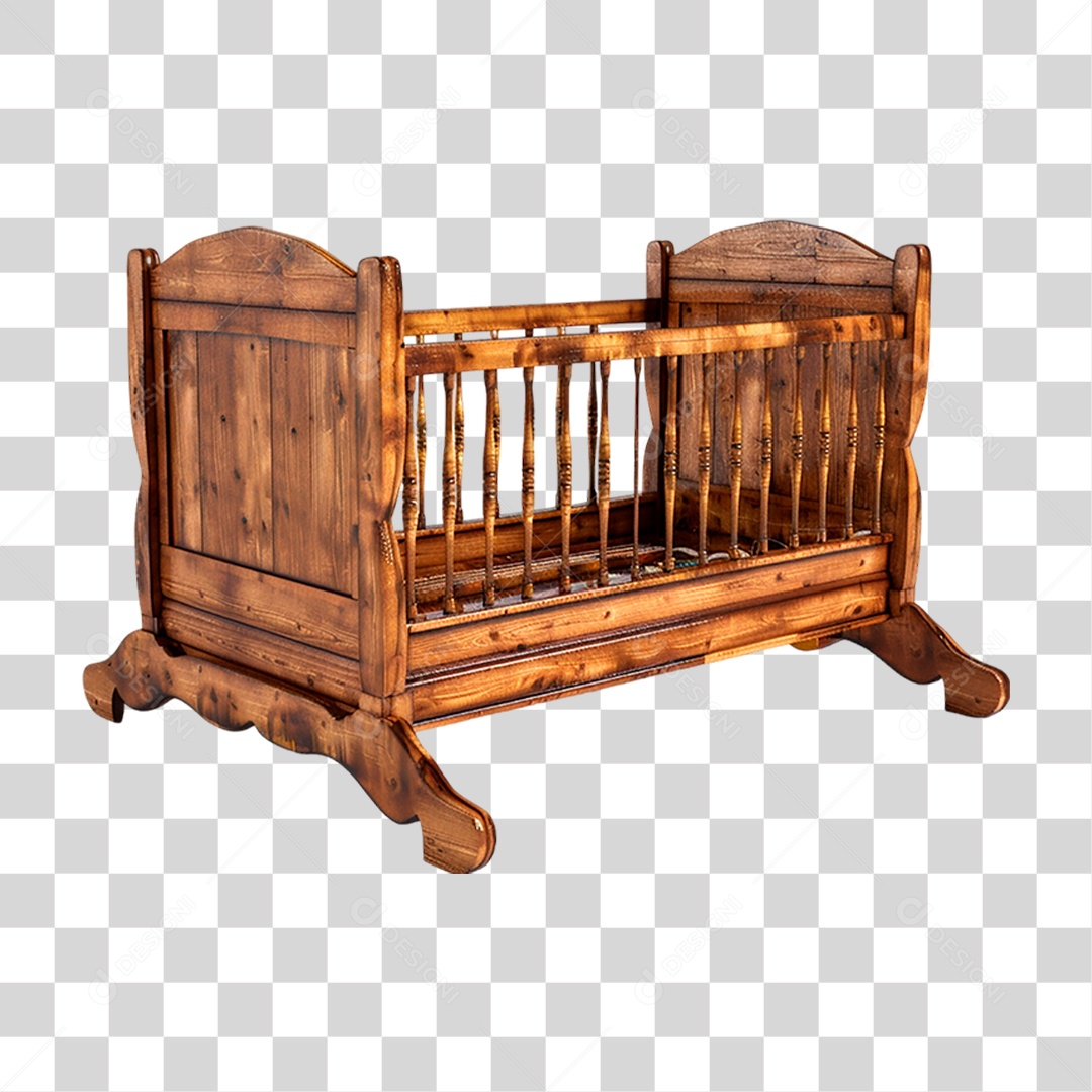Berço de Madeira PNG Transparente