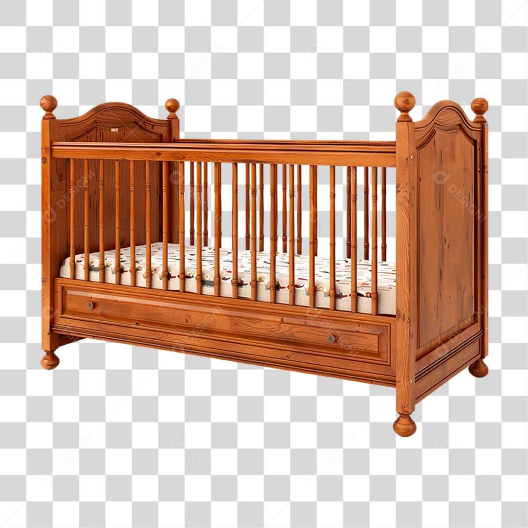 Berço de Madeira PNG Transparente