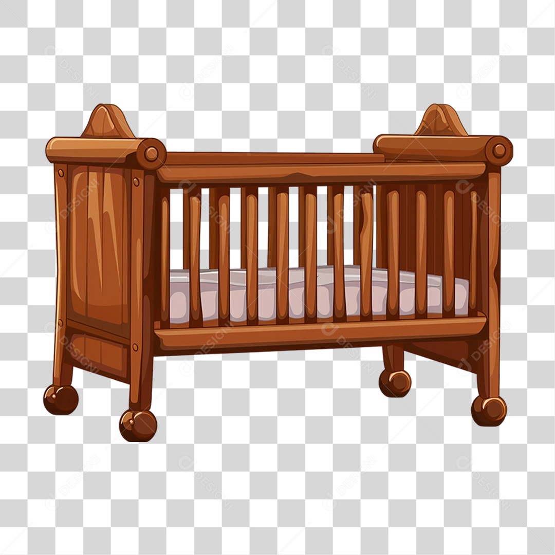 Berço de Madeira PNG Transparente
