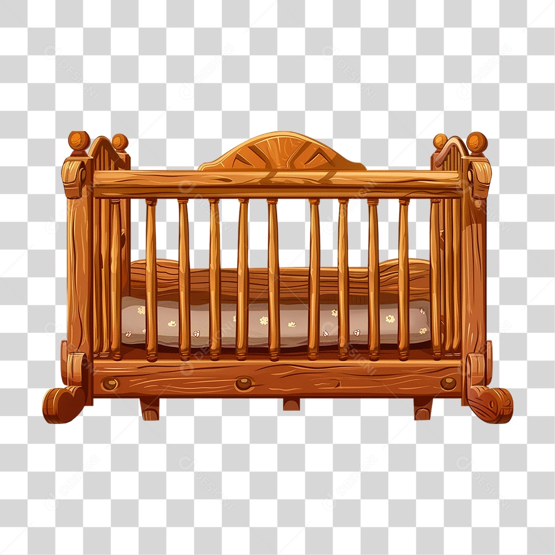 Berço de Madeira PNG Transparente