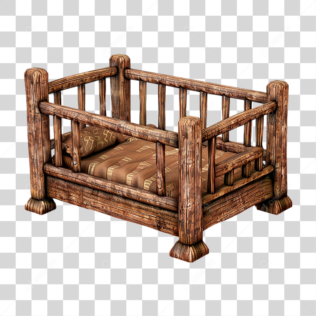 Berço de Madeira PNG Transparente