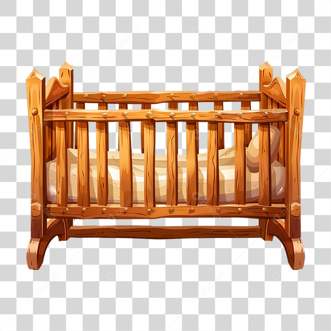 Berço de Madeira PNG Transparente