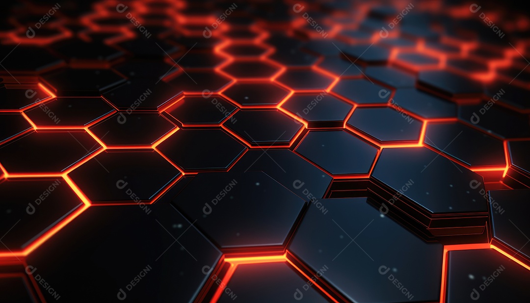 Fundo futurista abstrato com hexágonos