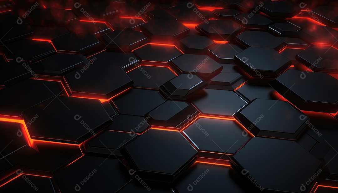 Fundo futurista abstrato com hexágonos