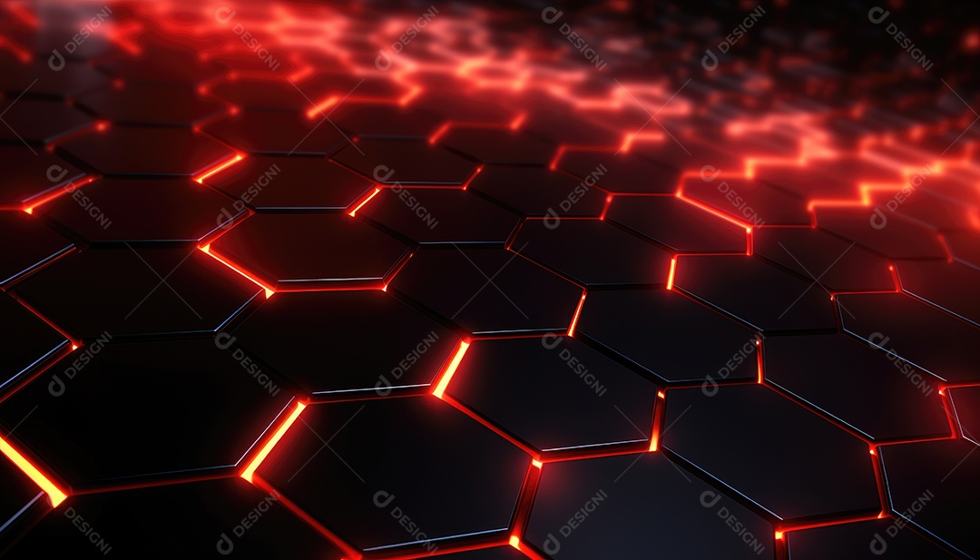 Fundo futurista abstrato com hexágonos