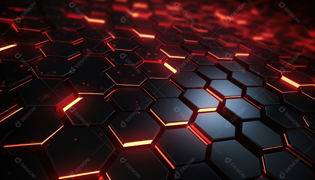 Fundo futurista abstrato com hexágonos