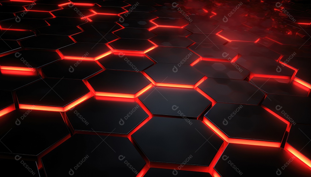 Fundo futurista abstrato com hexágonos