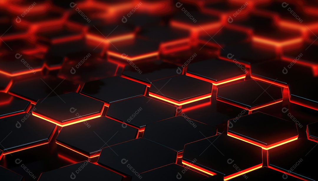 Fundo futurista abstrato com hexágonos