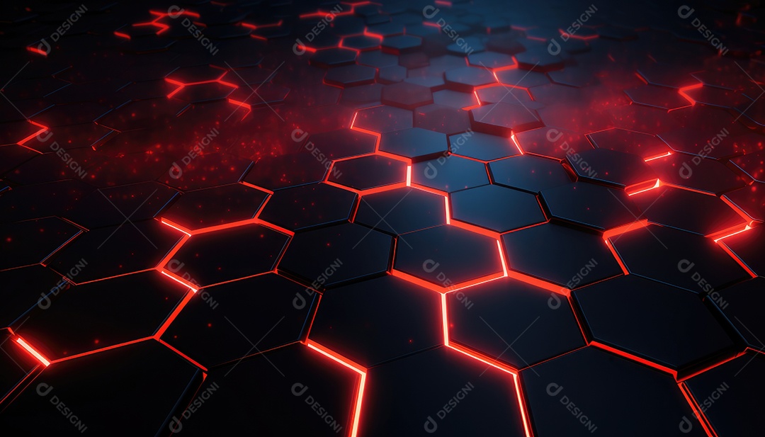 Fundo futurista abstrato com hexágonos