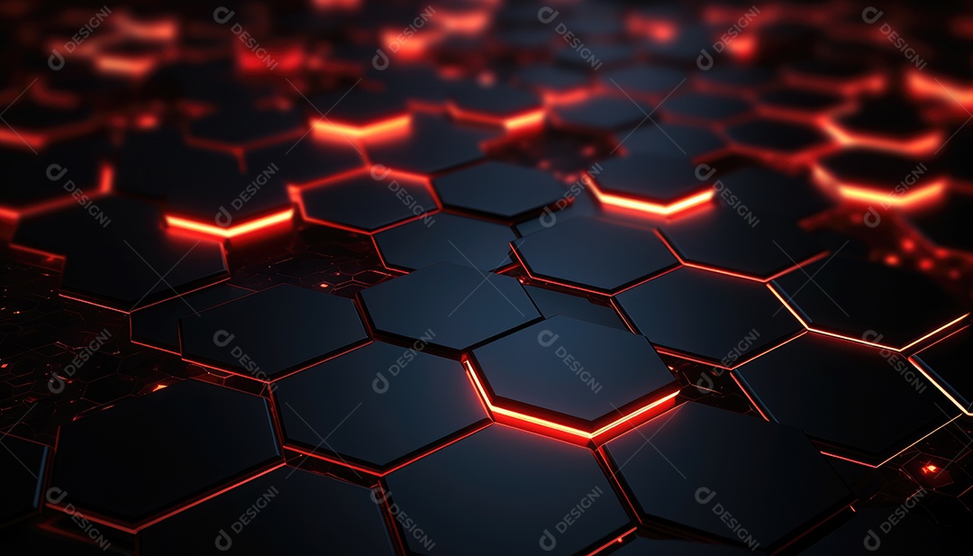 Fundo futurista abstrato com hexágonos