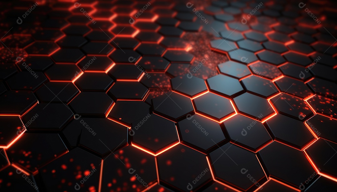 Fundo futurista abstrato com hexágonos