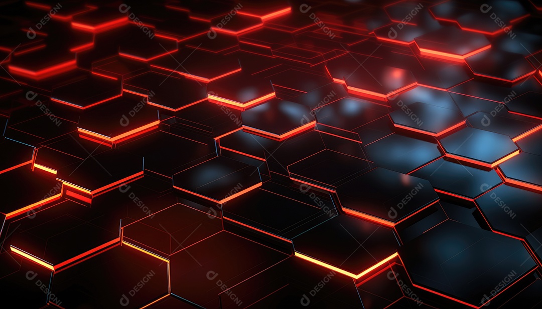 Fundo futurista abstrato com hexágonos