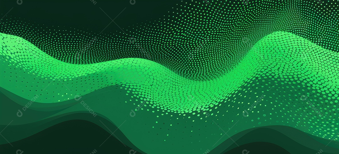 Fundo verde abstrato com linhas em movimento