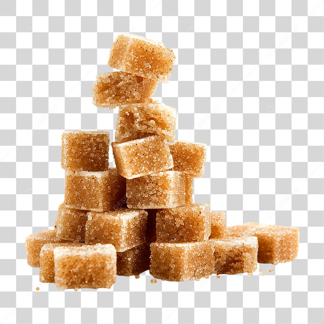 Cubos de Açúcar Mascavo PNG Transparente