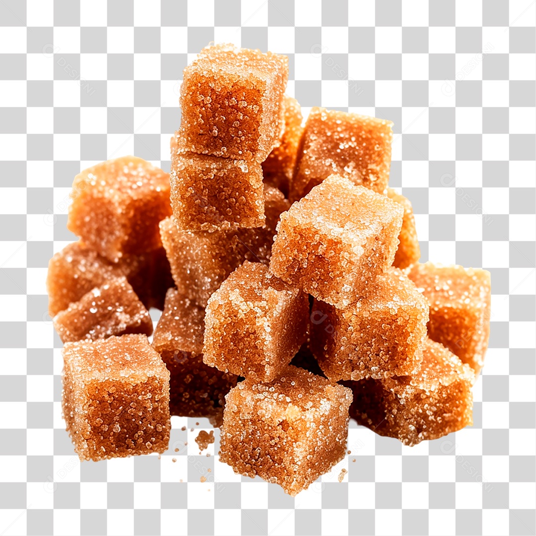Cubos de Açúcar Mascavo PNG Transparente