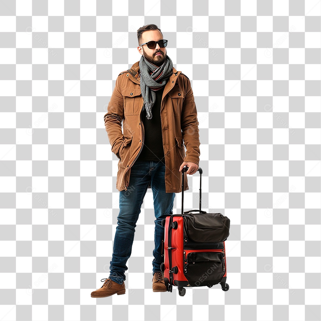 Homem com Mala PNG Transparente