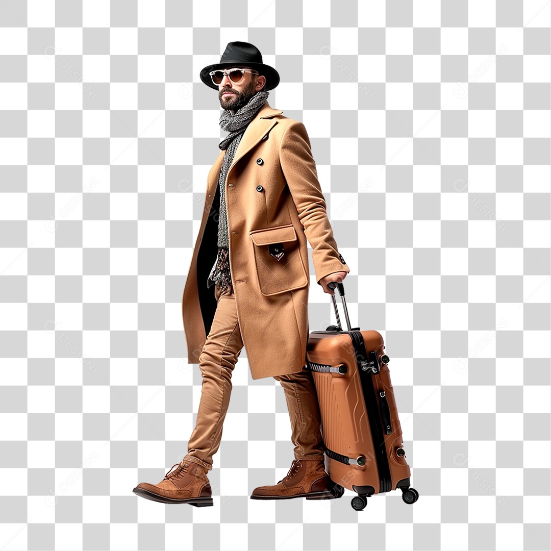 Homem com Mala PNG Transparente
