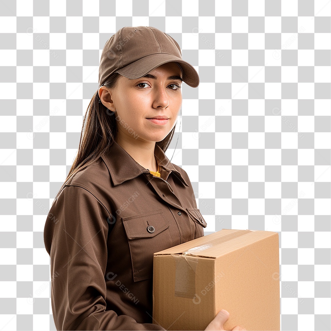 Mulher Entregadora Delivery PNG Transparente