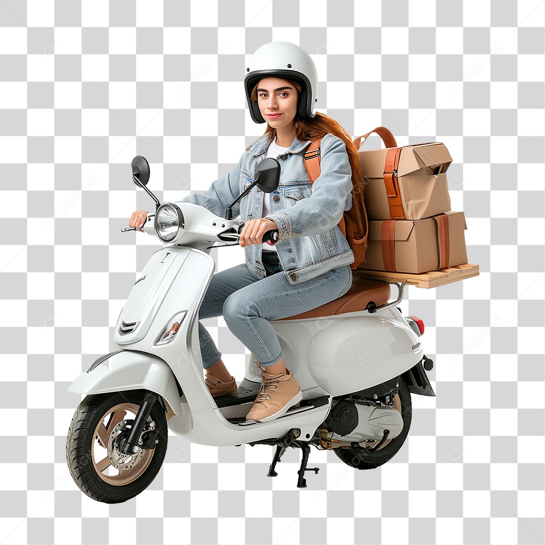 Mulher Entregadora Delivery PNG Transparente