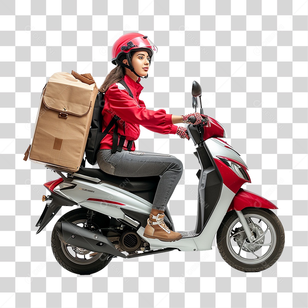 Mulher Entregadora Delivery PNG Transparente