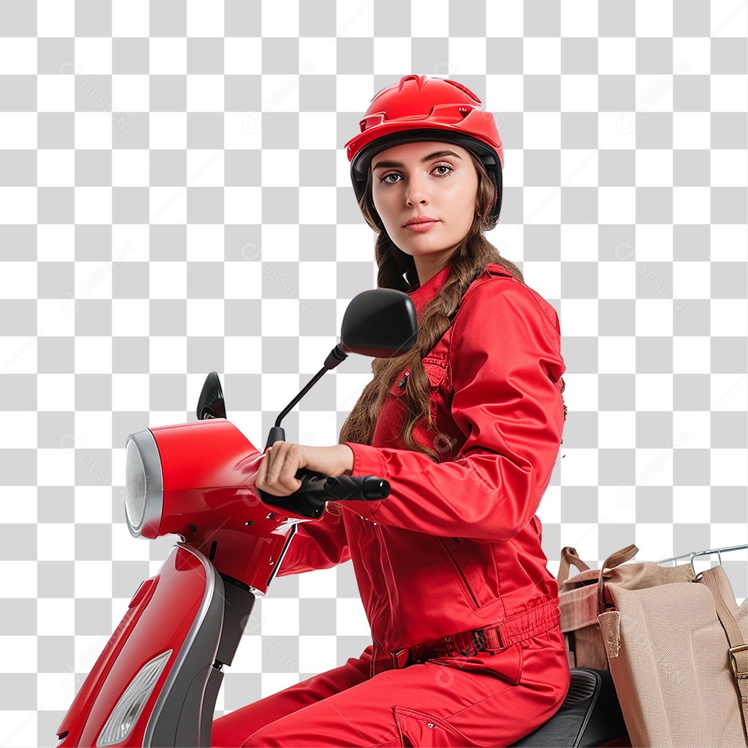 Mulher Entregadora Delivery PNG Transparente