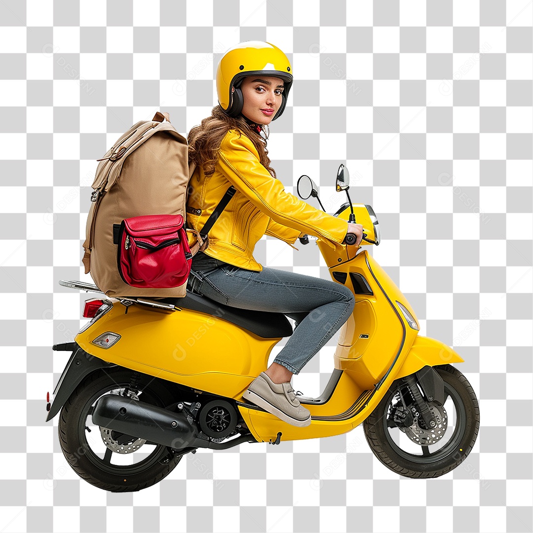 Mulher Entregadora Delivery PNG Transparente