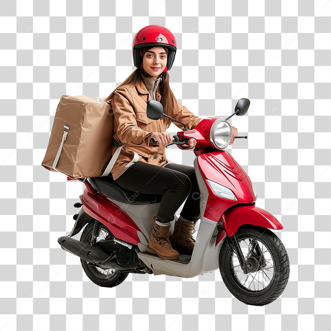 Mulher Entregadora Delivery PNG Transparente