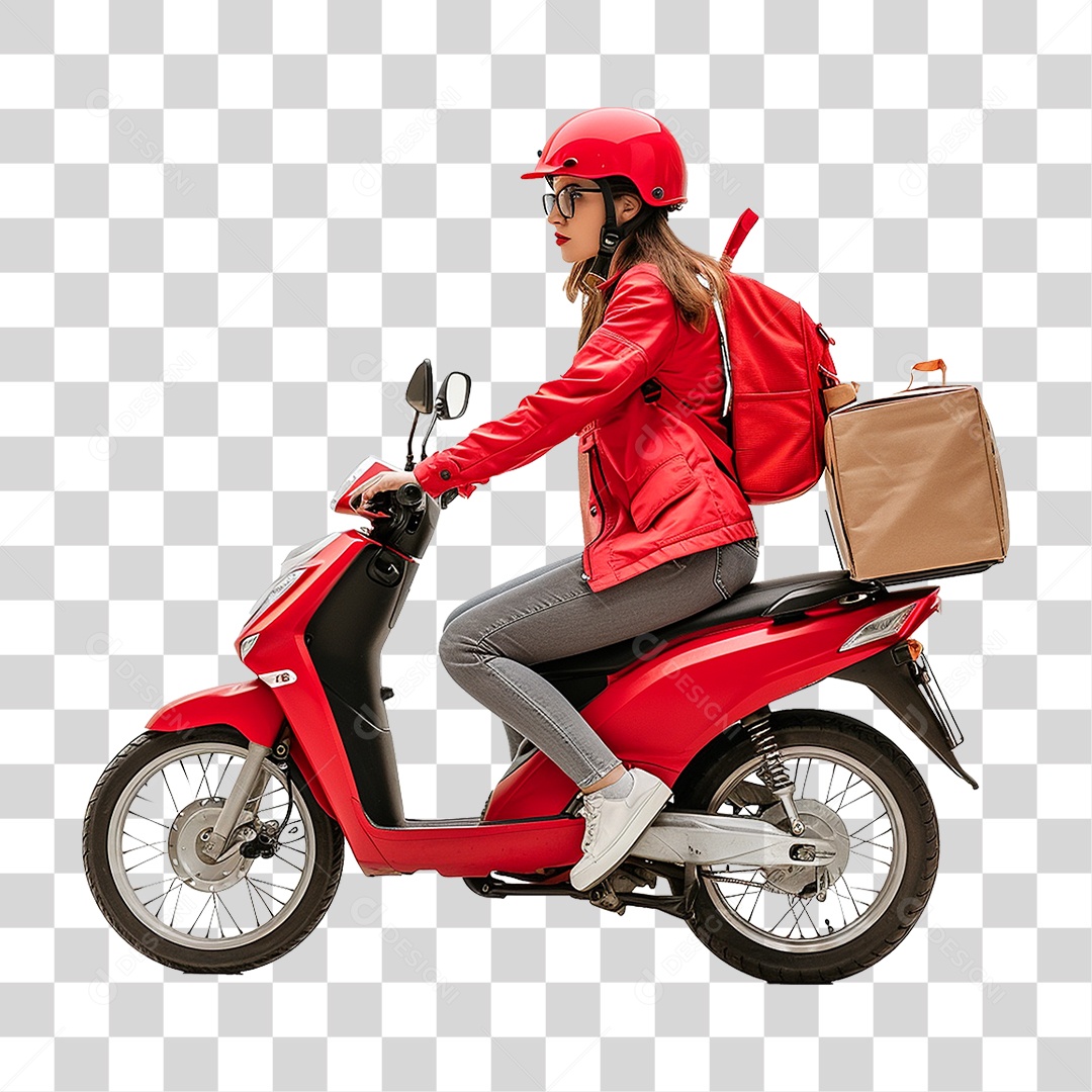 Mulher Entregadora Delivery PNG Transparente