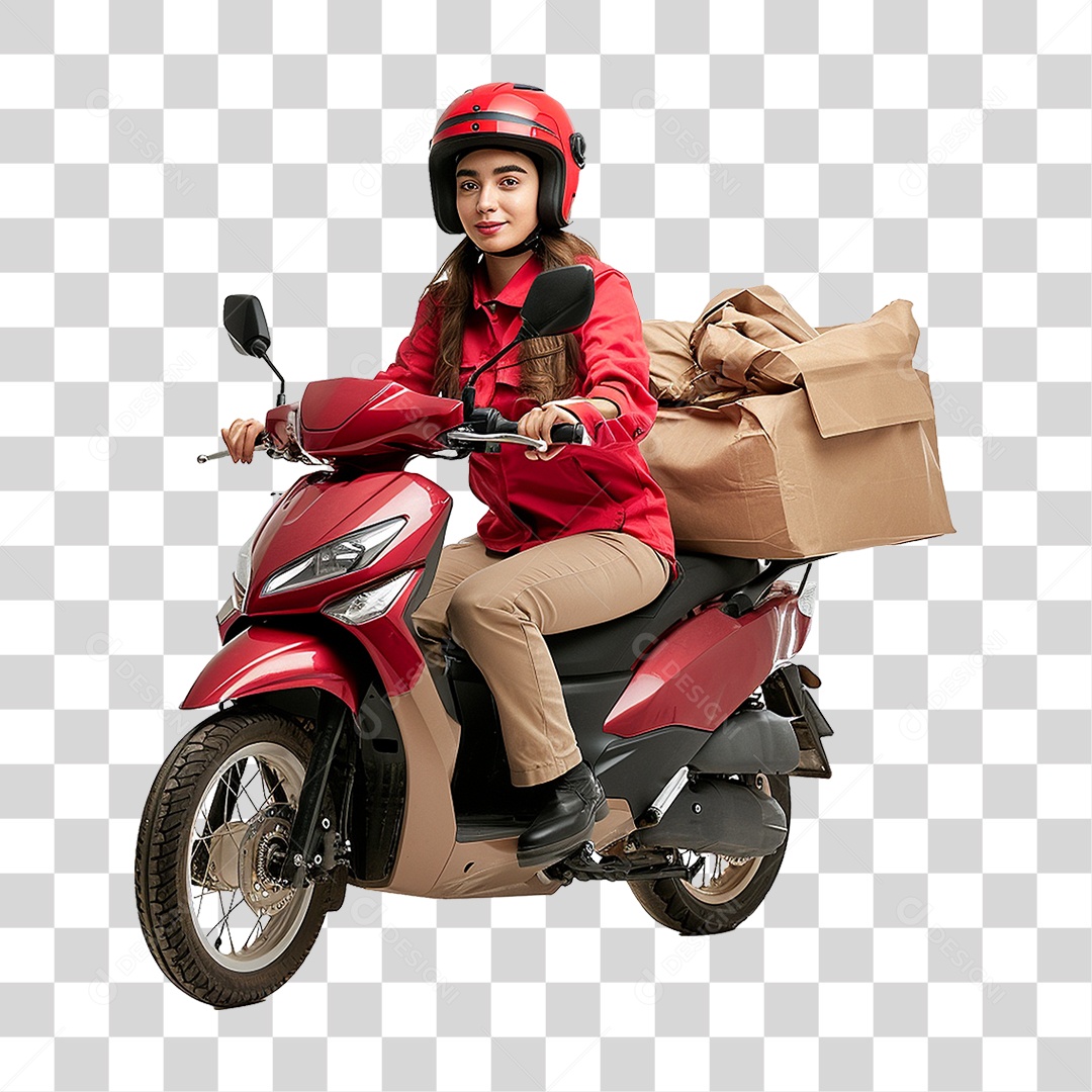 Mulher Entregadora Delivery PNG Transparente