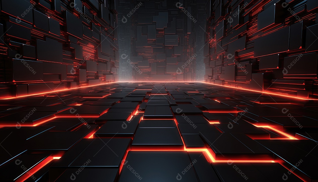 Fundo de textura abstrata de ficção científica futurista com linhas geométricas detalhadas e robótica