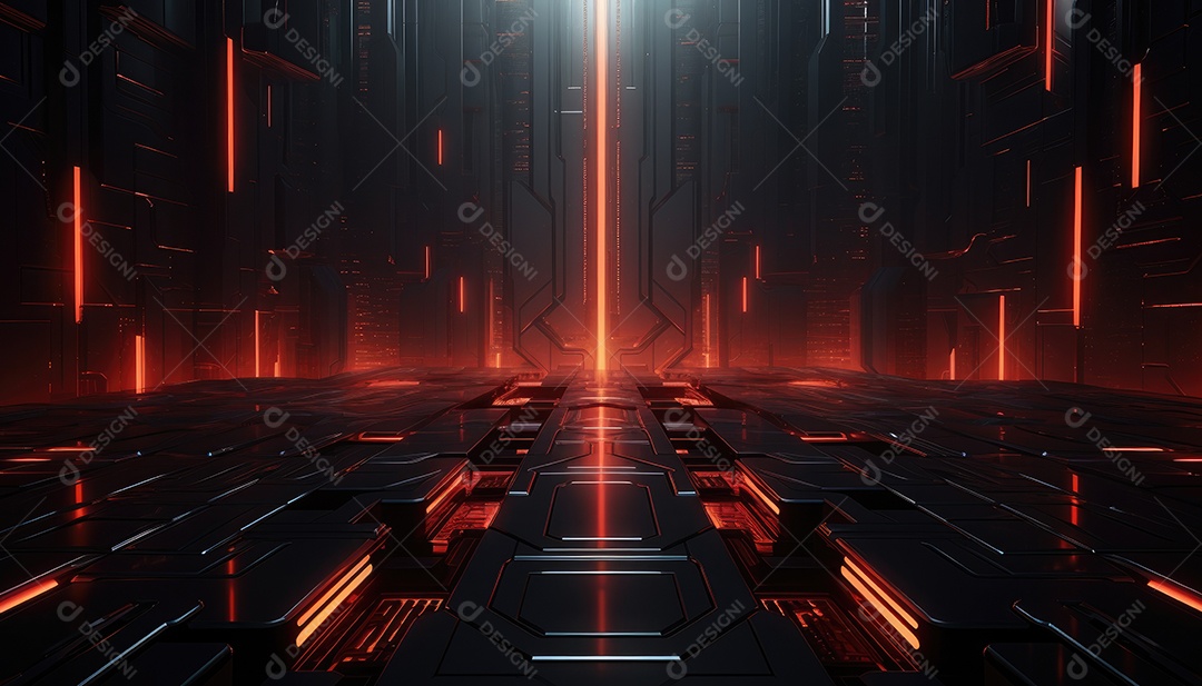 Fundo de textura abstrata de ficção científica futurista com linhas geométricas detalhadas e robótica