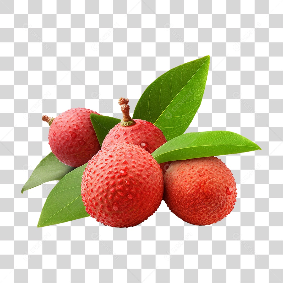 Fruta Vermelha de Lichia PNG Transparente