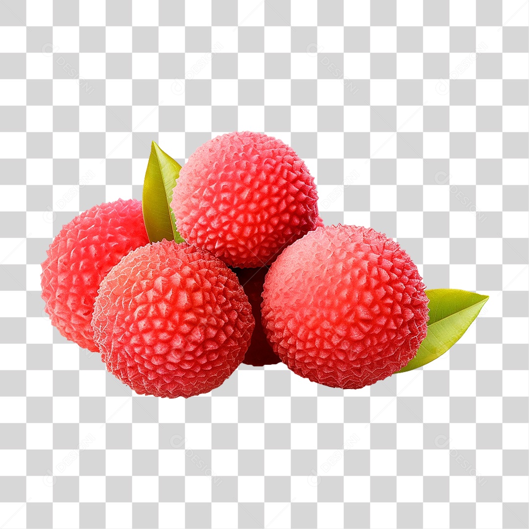 Fruta Vermelha de Lichia PNG Transparente