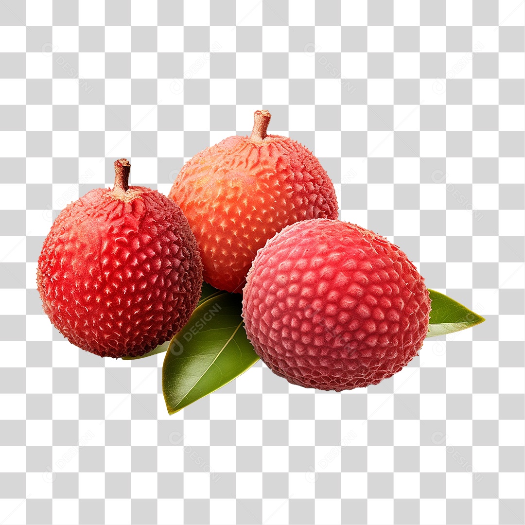 Fruta Vermelha de Lichia PNG Transparente