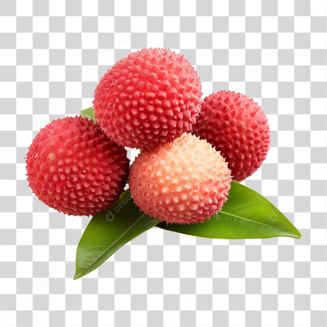 Fruta Vermelha de Lichia PNG Transparente