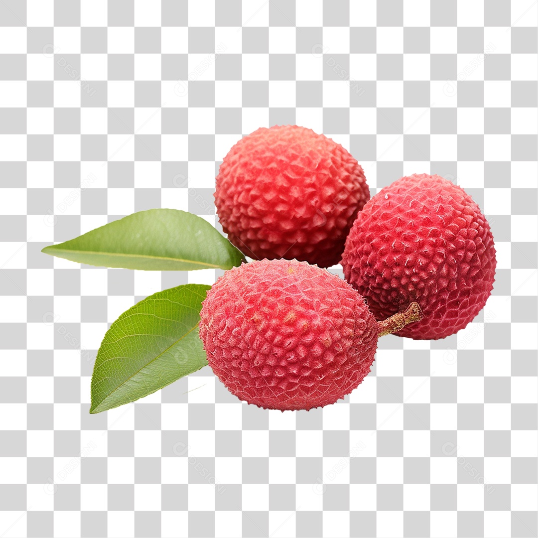 Fruta Vermelha de Lichia PNG Transparente