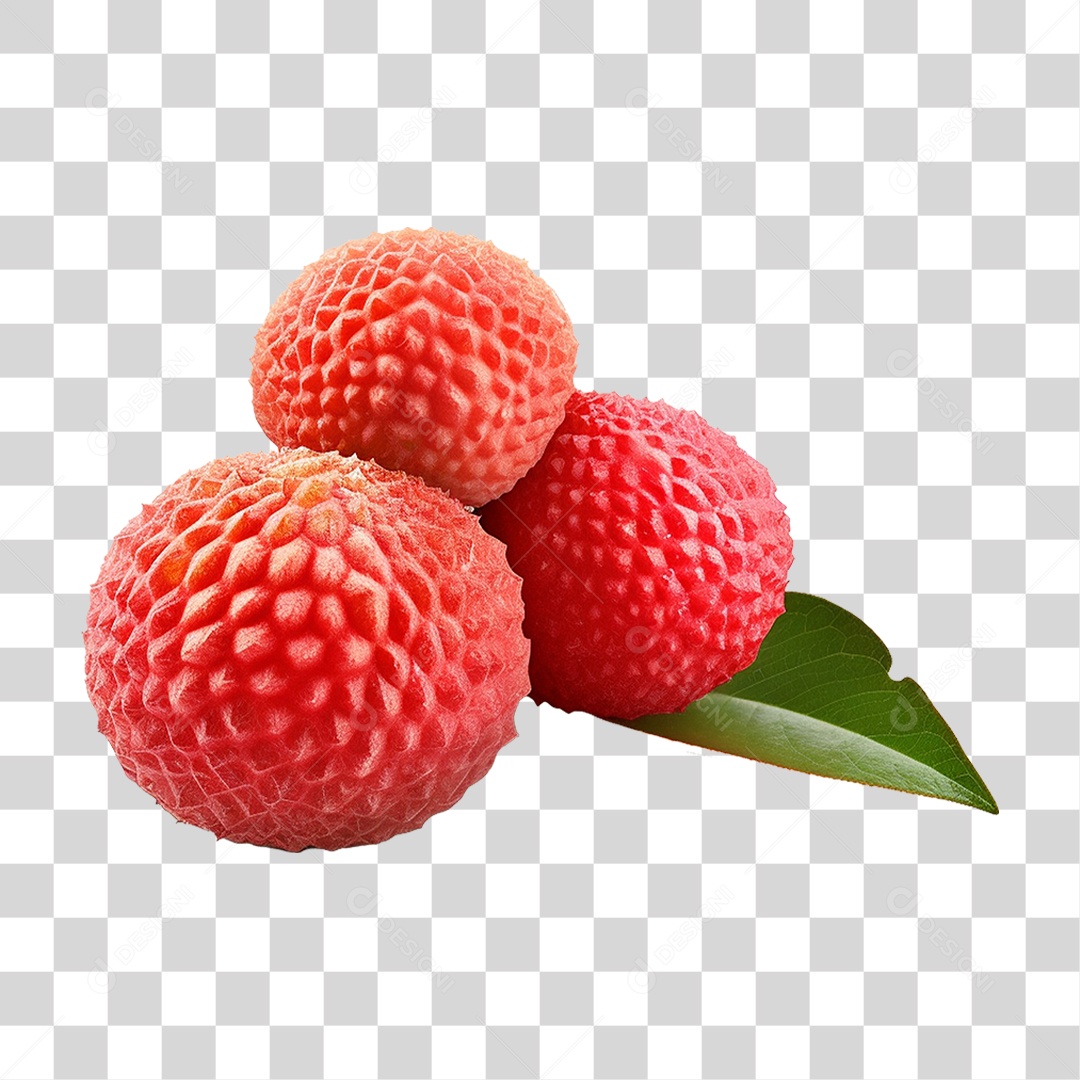 Fruta Vermelha de Lichia PNG Transparente