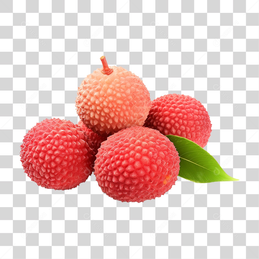 Fruta Vermelha de Lichia PNG Transparente