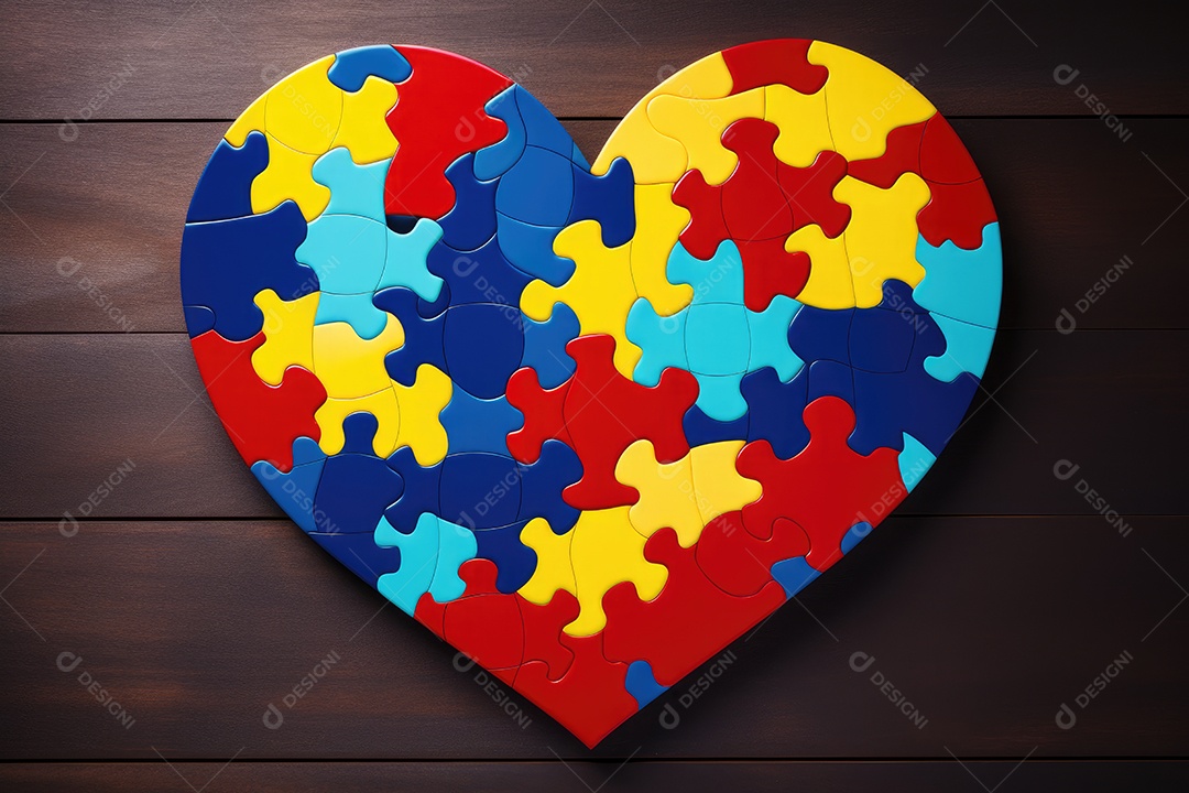 Peças de quebra-cabeça formando um coração