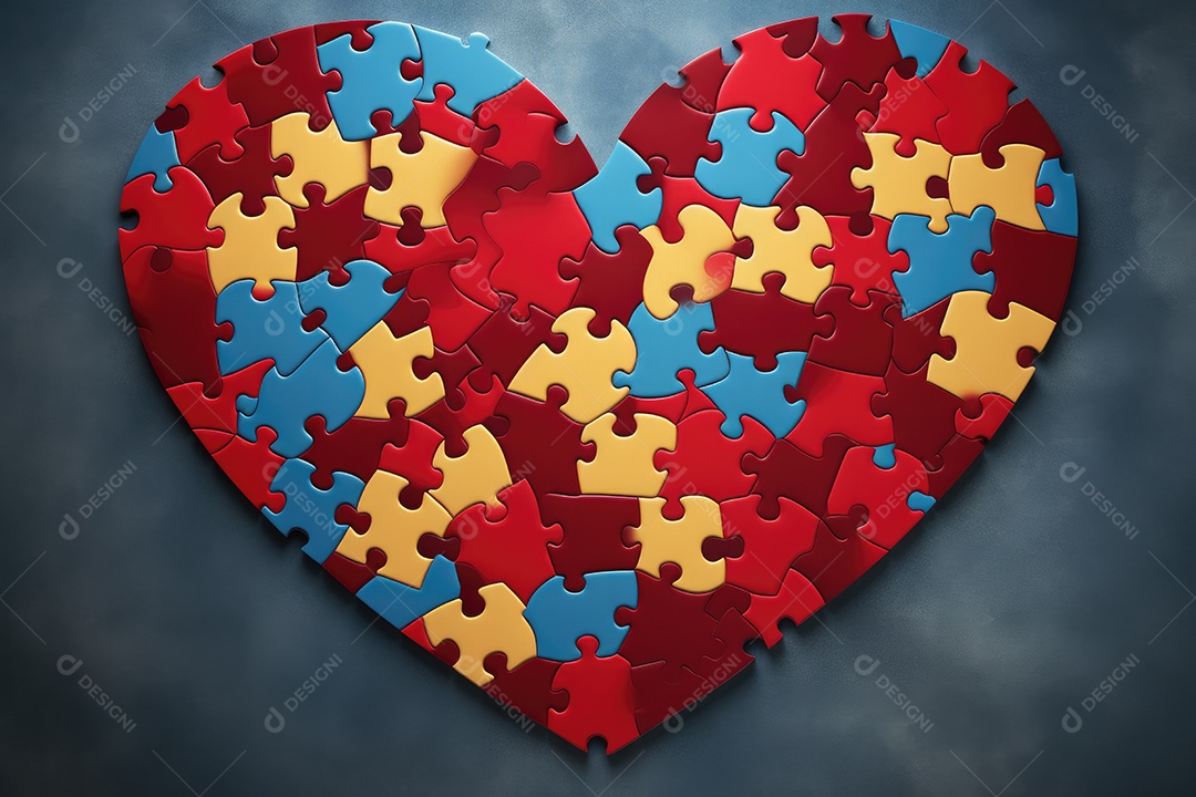 Peças de quebra-cabeça formando um coração